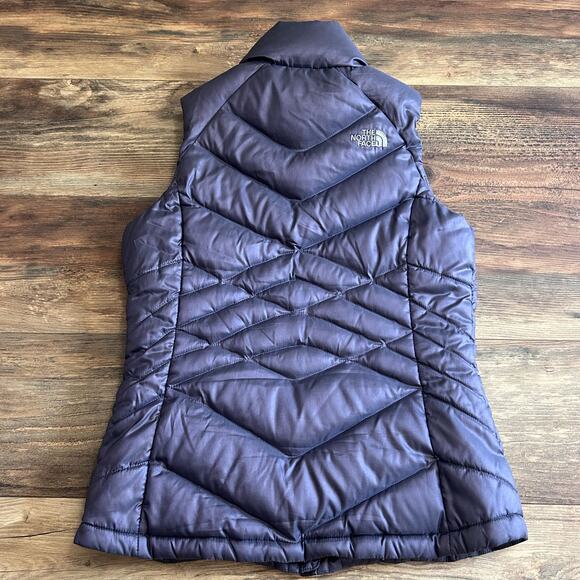 North Face 550 Puffer Vest Goose Down Metallic Purple Women's Small Nylon Zip - Picture 10 of 11